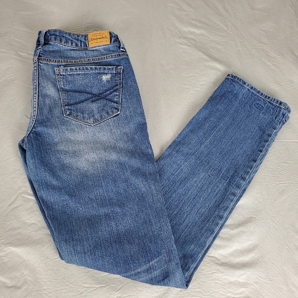 Aeropostale Bayla Skinny Jeans Womens 6 Reg Distressed Knee Patches 30x31 - Picture 2 of 10